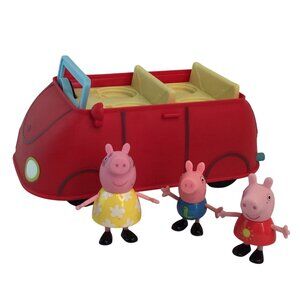 Peppa Pig Adventures Family Red Car and Figures Talking Tested and Working